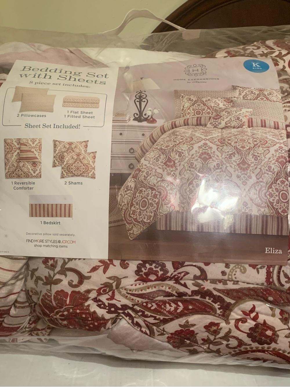 jcpenney Eliza Bedding Set in Red and Cream Paisley